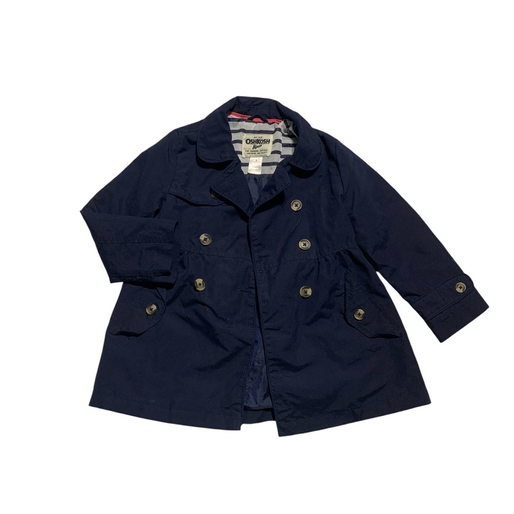 OshKosh B'gosh Blue Spring‎ Trench Coa with Double-Breasted Front